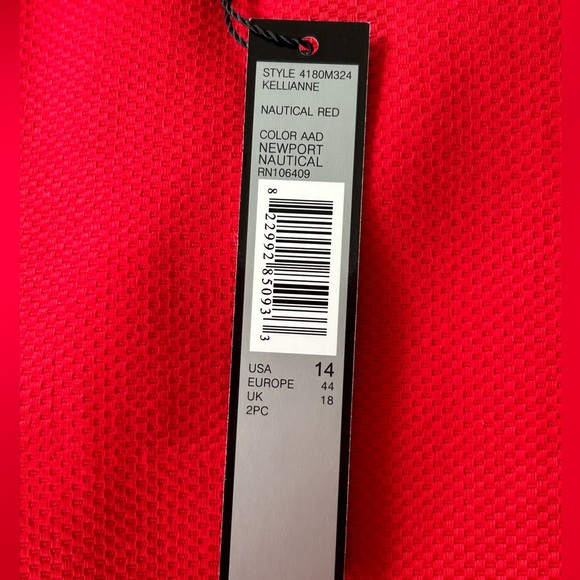 Tahari ASL Women’s Red Long Sleeve Belted Gold Hardware Skirt Suit Size 14 - Picture 13 of 14